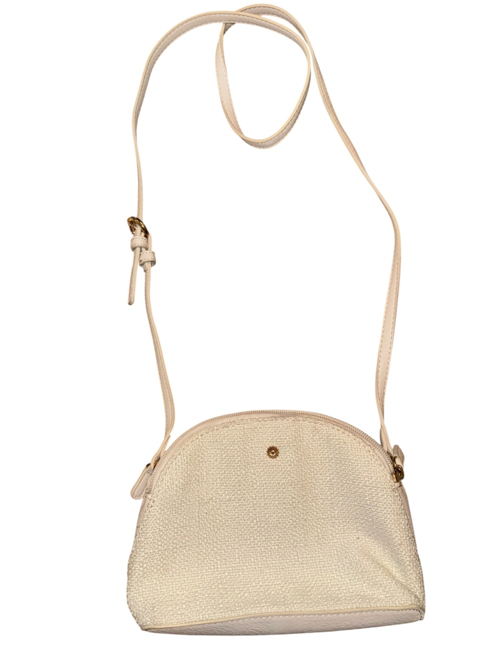 LC Lauren Conrad Cream Round Crossbody Bag